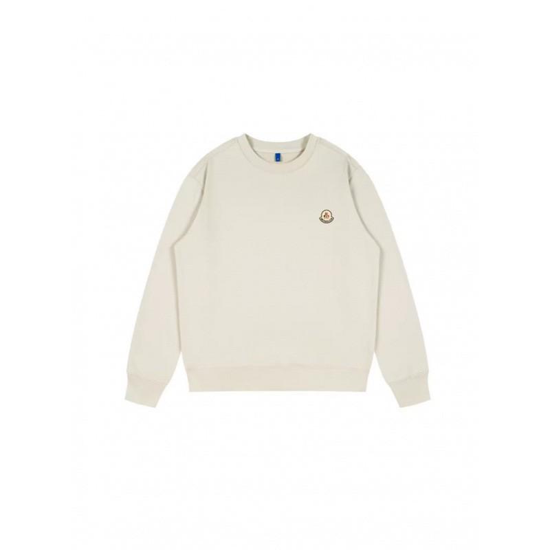 Mens Embroidered Crewneck Sweatshirt Loose Fit Heavyweight Cotton Pullover Couples All Season