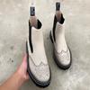 Fashion NEW Autumn Women Boots Genuine Leather Shoes for Women Round Toe Chunky Heel Shoes Platform Brogues Motorcycle Boots Daily Shoes
