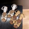 Woven Sandals Women's Retro New Style Shoes Thick Heels One-strap High Heels