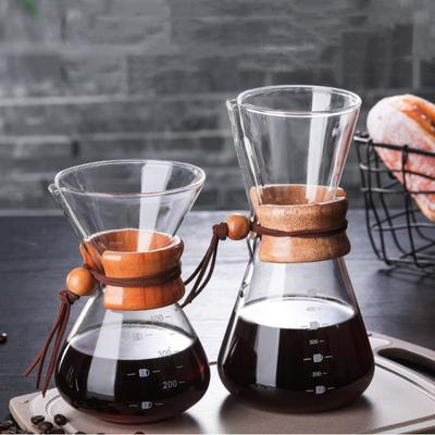 Cafetera de vidrio manual con filtro de acero inoxidable, cafetera de goteo, cafetera de goteo, cafetera de vertido Barista