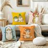 MMofusands Cute CCat Ear Square DoubleSided Printed Pillow Case Bedroom Bedside Pillow Sofa Cushion Cover