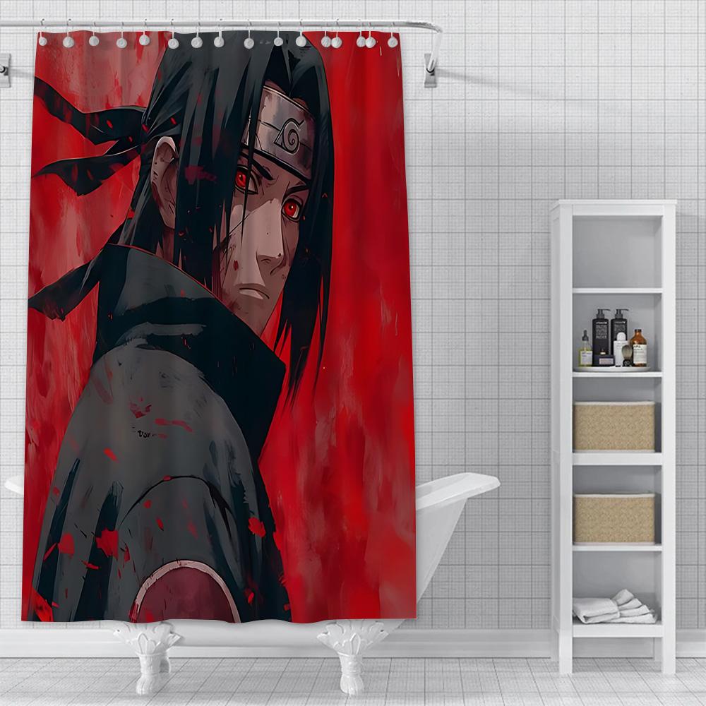 Hot Japan Anime N-NarutoS Shower Curtain Waterproof Polyester Fabric Paint Bath Curtains Home Bathroom Decor Curtain With Hook