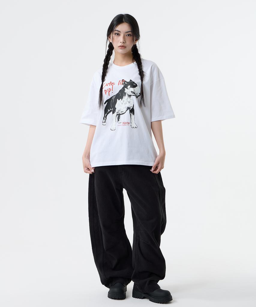 Nasttingijeubeleoldaenmi Bull Terrier Vintage Tee_White
