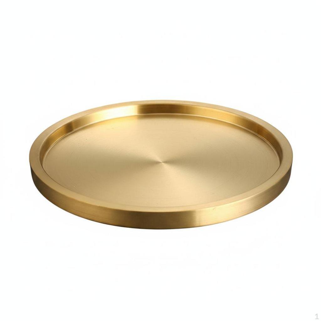 Korean BBQ Serving Tray Double Layer Stainless Steel Round Plate Thickened Design