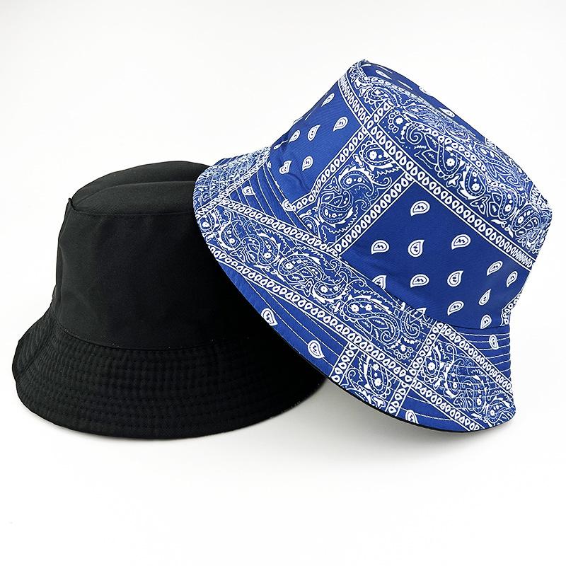 New Cashew Flower Fisherman Hat Men's Trendy Foldable Sun Protection Sun Hat Women's Personality Retro Printed Pot Hat