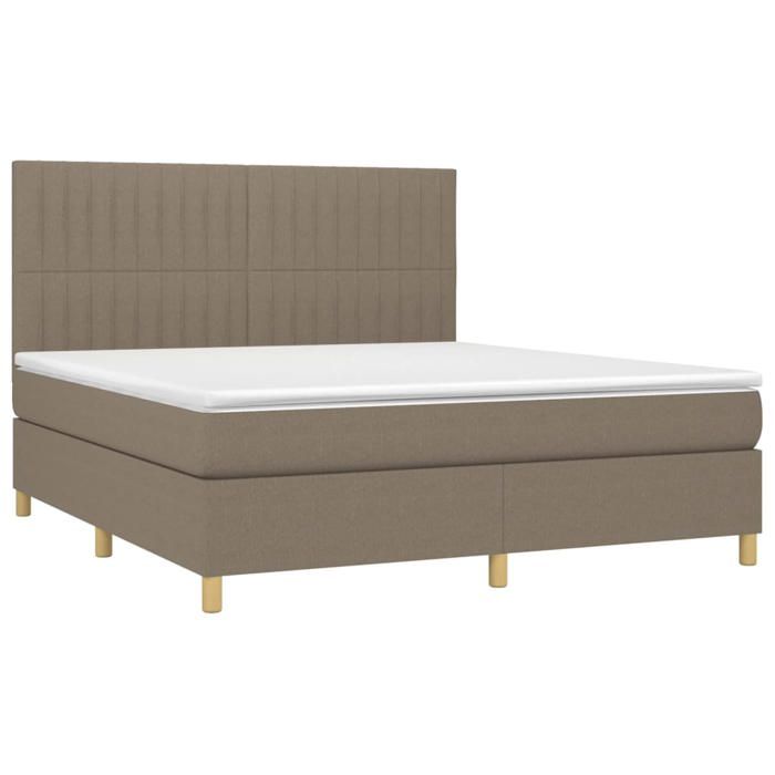 VidaXL Slatted Bed Base with Mattress and LED, Upholstered Bed, Double Bed, Adult Bed for Interior Bedroom, 3135617