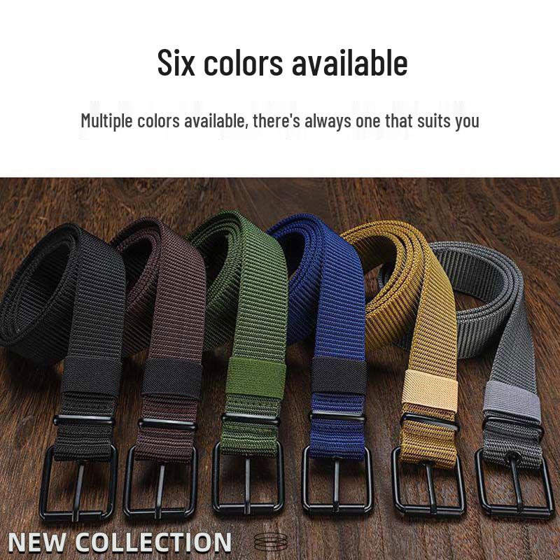 Men's Pin Buckle Nylon Canvas Belt: Versatile, Trendy, and Durable for Outdoor Activities and Jeans