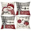 Christmas Linen Pillowcase: Home Sofa Decor & Car Lumbar Support Cushion Cover