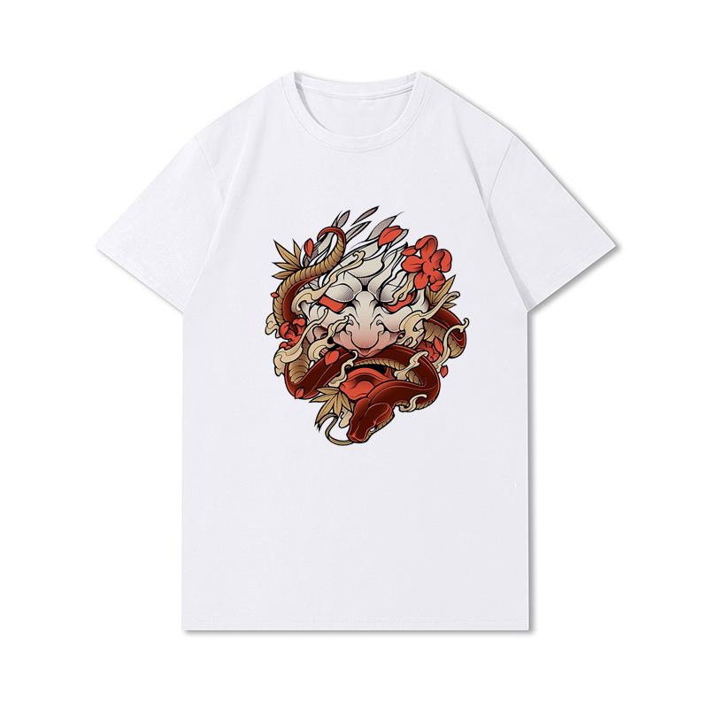 Tricouri 100% bumbac de vară pentru bărbați Vintage Samurai Retro Japanese Gaming 2077 Art Gam Printed Casual Top Tricouri