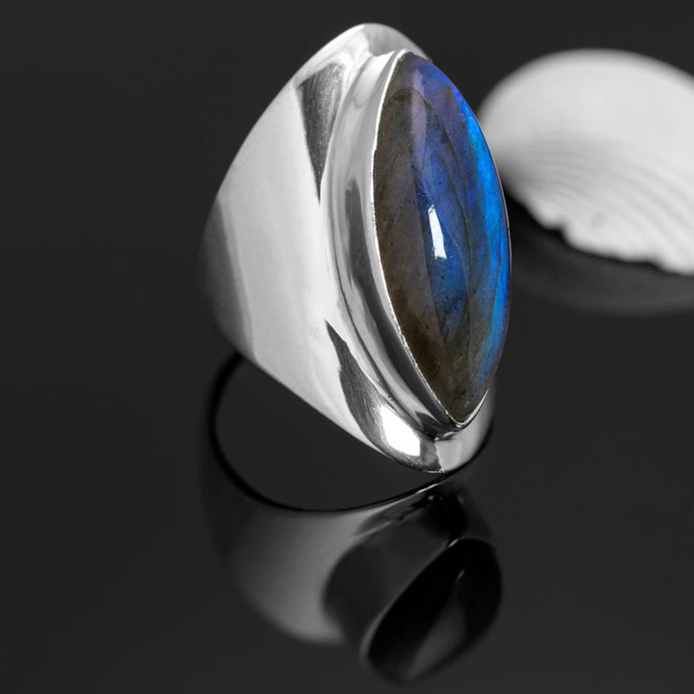 Natürlicher Labradorit-Ring, 925er Sterlingsilber-Ring, Boho-Ring, Marquise-Labradorit-Ring, Ring für Frauen, Silberring, Designer-Ring