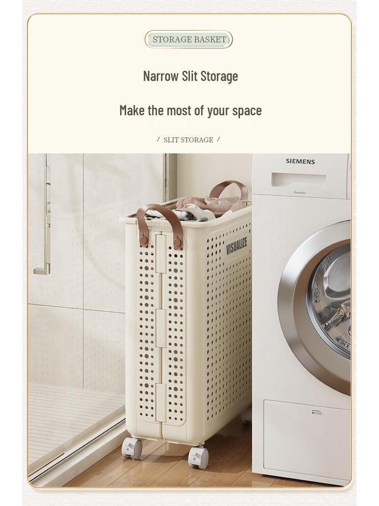 Large-Capacity Folding Laundry Hamper with Wheels: Multi-Functional Handheld Storage for Clothes and More