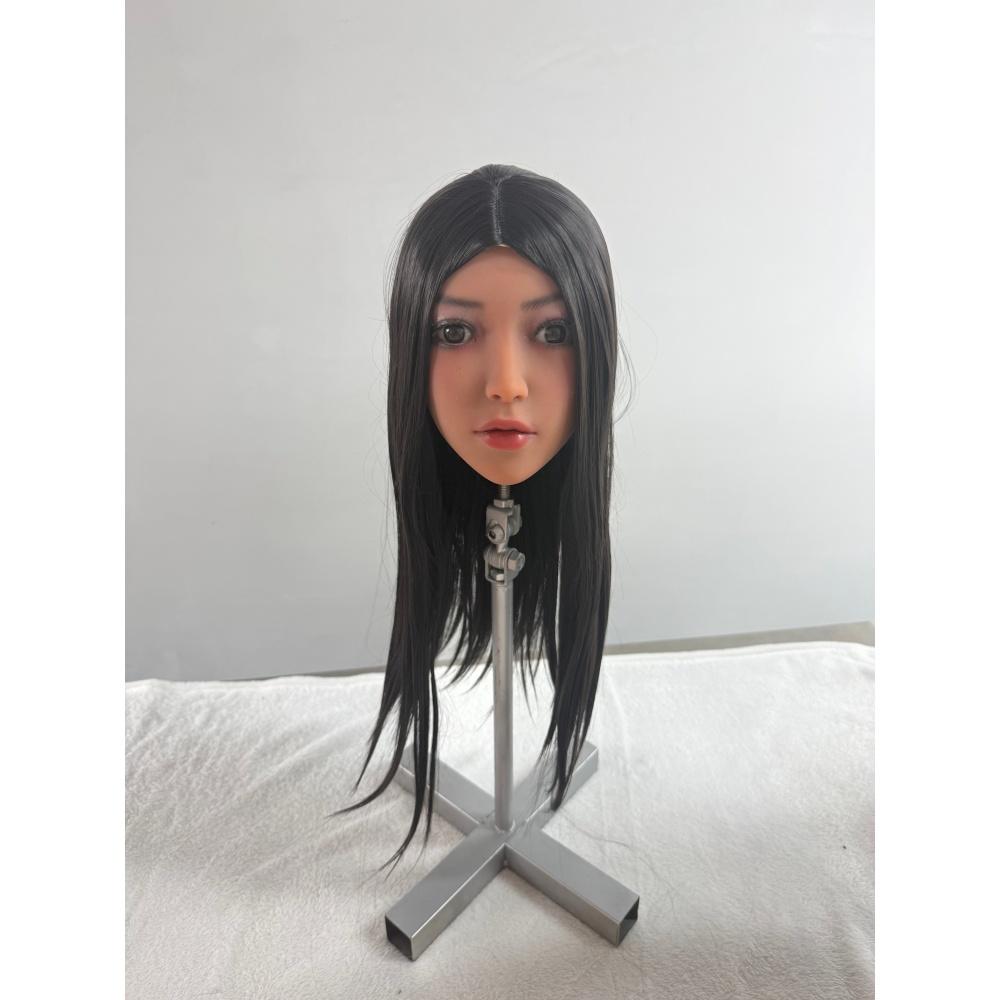 TPE Sex Doll Head with Realistic Eyes & Lips, M16 Neck Interface, Compatible with Most Standard Doll Bodies