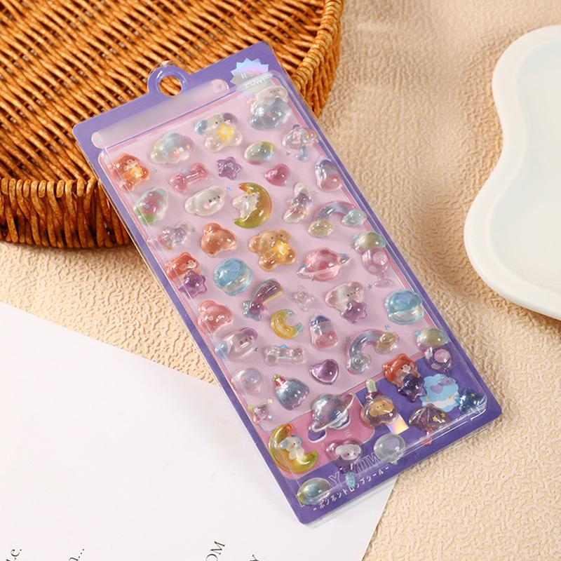 1Sheet Colorful 3D Relief Sticker Cute Animal Emboss Sticker Creative Stationery Journal Phone Case Computer DIY Decorations ZYF