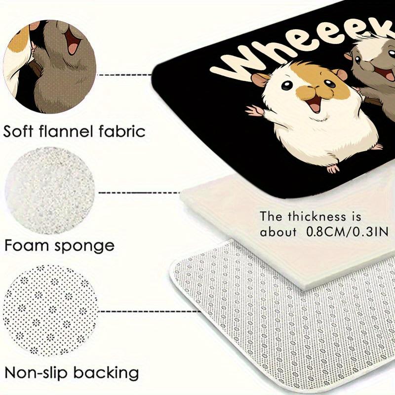 1pc Happy Guinea Pig Floor Mat - Machine Washable, Polyester Fabric, Suitable for Living Room, Laundry Room, Bedroom