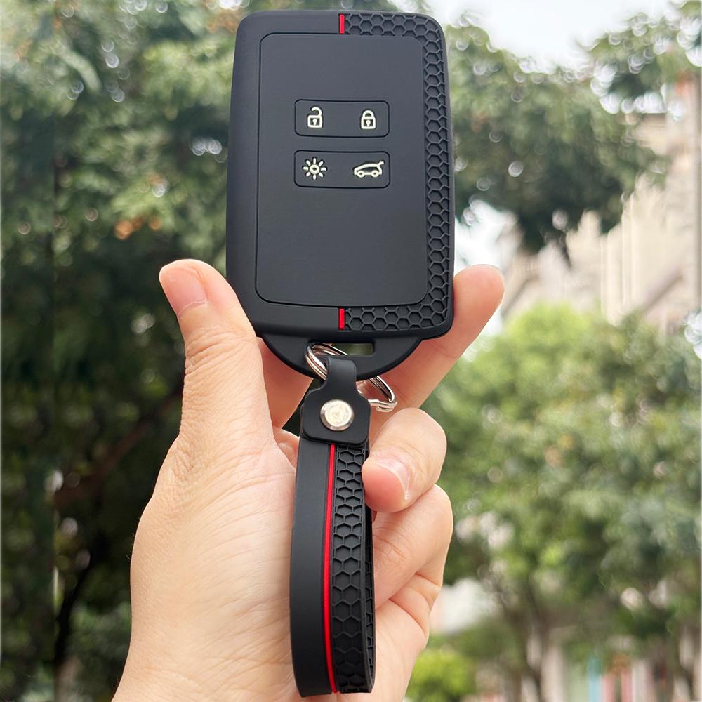 Silicone Car Remote Key Cover Case Keychain For Renault Captur Arkana Kadjar Zoe Espace Clio Megane