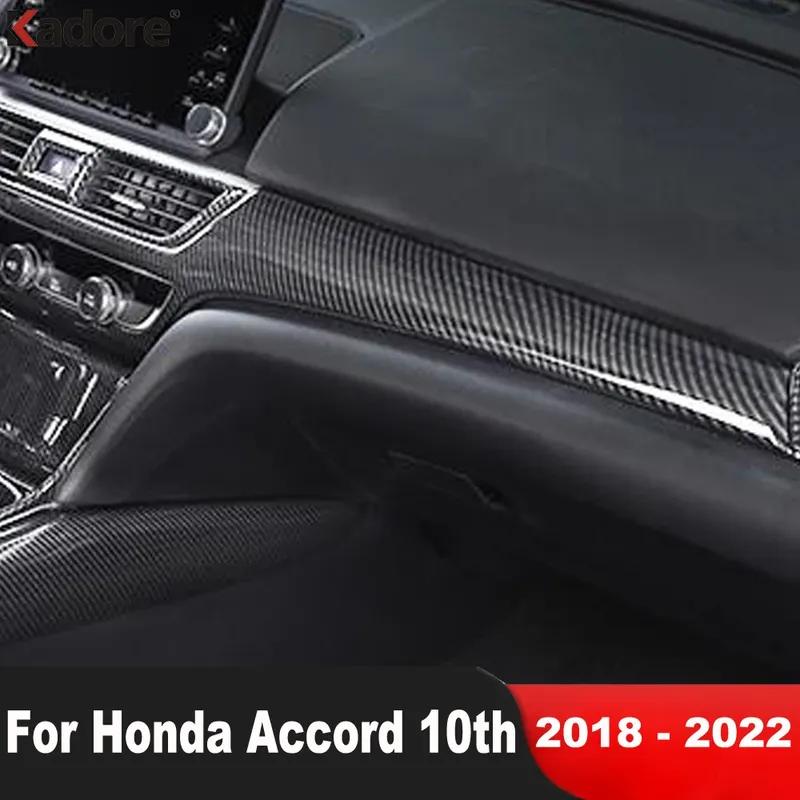 For Honda Accord 10th 2018     Carbon Fiber Interior Accessories Car Dashboard Central Control Panel Cover Trim