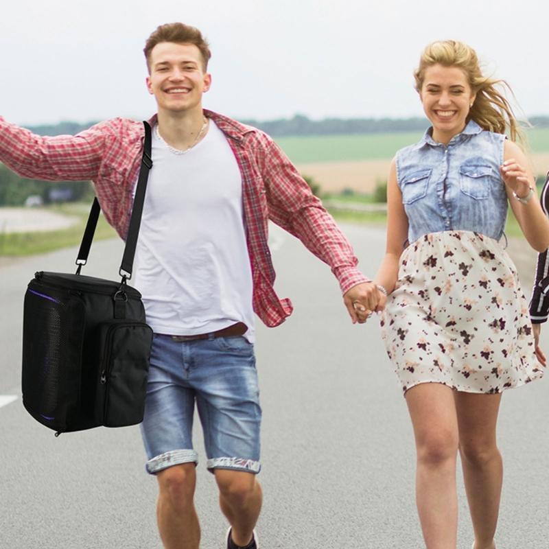 600D Nylon Speaker Carrying Case with Reinforced Pearls Cotton Padding Breathable K036 Mesh Front for PBE2