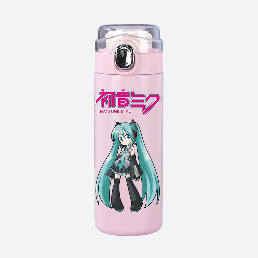 Tazza Termica Stampata Anime Hatsune Miku Portatile Acciaio Inossidabile 400ml Borraccia Anti-perdita Tazza da Campeggio Regalo