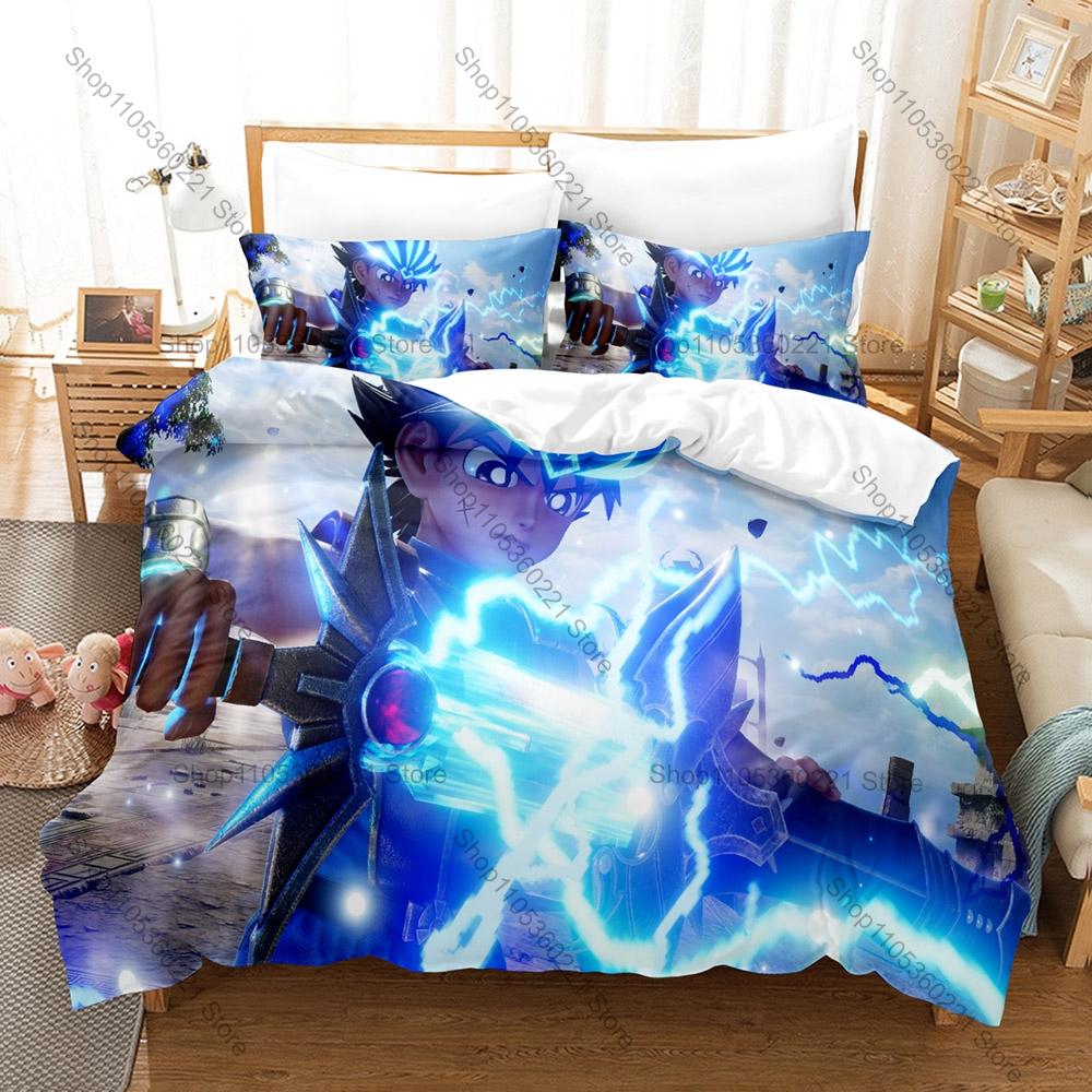 Dragon Quest The Adventure of Dai Anime JRPG 3D Print Bedding Set Duvet Cover + 2 Pillowcases Bed Linen For Anime Game Fans