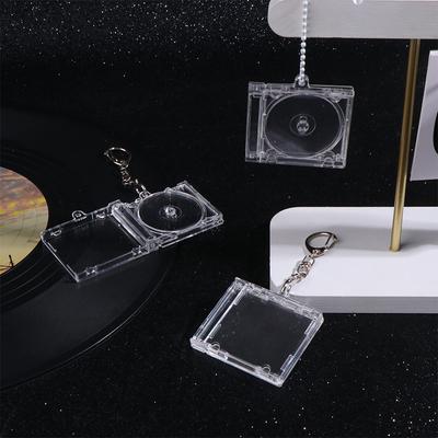 Çevresel Hatıra Boş Albüm Mini CD Kutusu Anahtarlık CD Çalar Şekilli Anahtar Kolye DIY Sırt Çantası Asma Dekorasyonu İçin