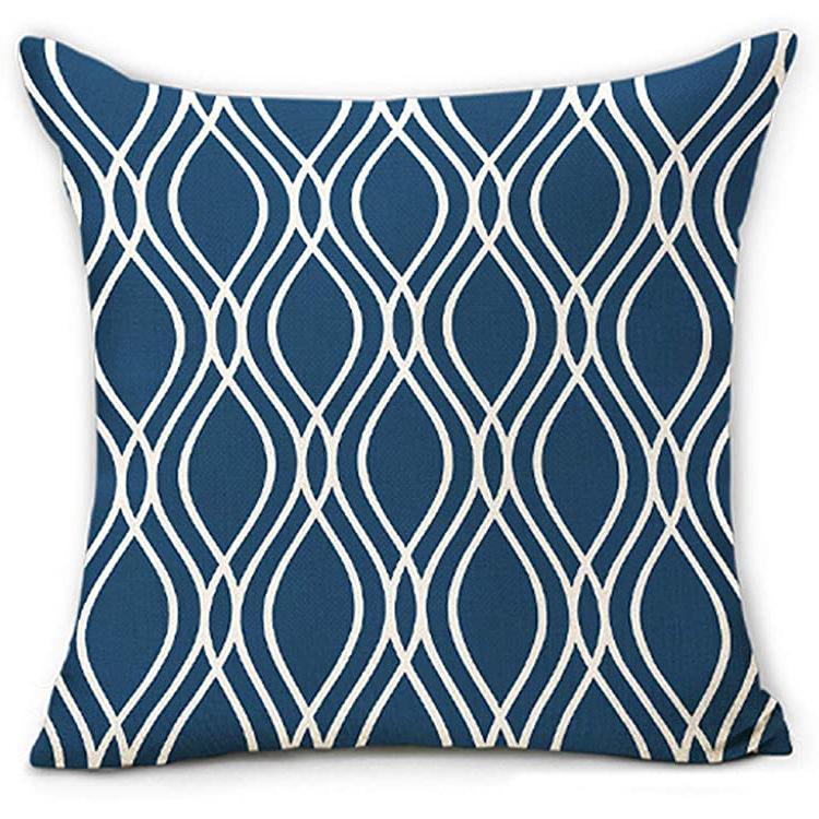 Striped Pillowcase Home Decoration Linen Pillow Cushion Waist Mat Sofa Pillowcase Geometric Abstract