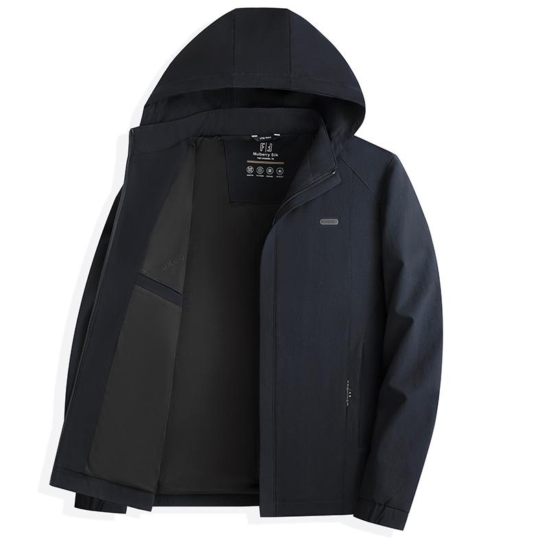 Business Casual Men's Retro Removable Hooded Jacket Casual Coat