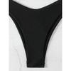 Sexy Solid Halter Lace Up Low Waist Bikini Set Women's 2 Pieces Swimsuit Triangle Thong Swimwear Bathing Suit Brazilian Biquini