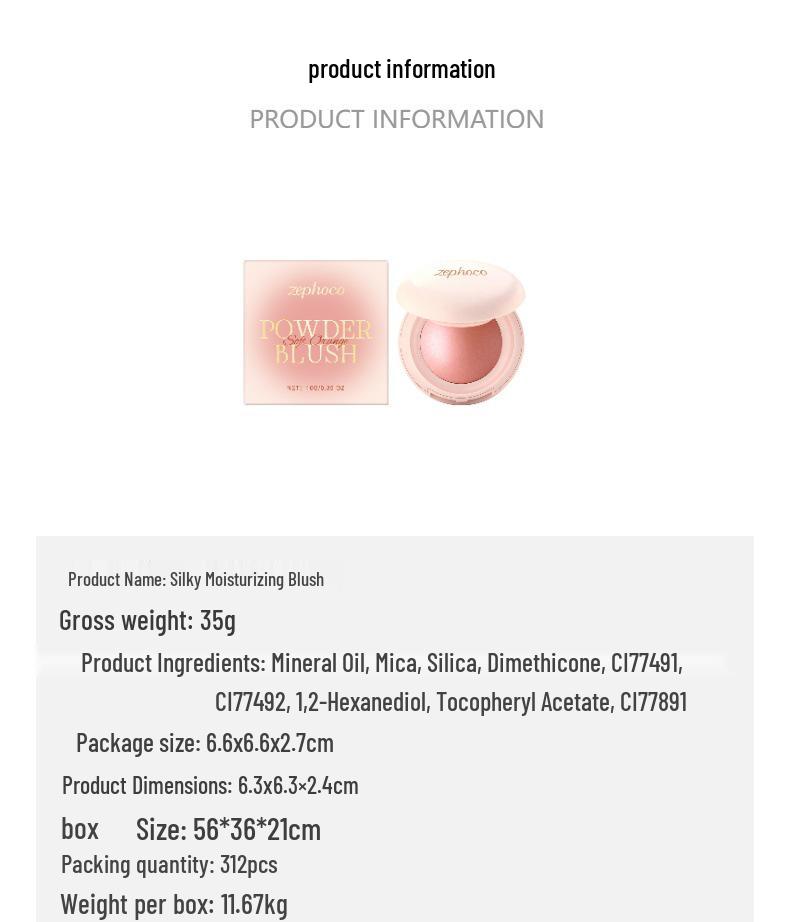 Zephoco Silky Soft Orange Blush: Long-lasting, Moisturizing, Natural Look