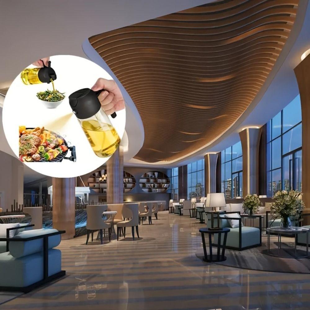 2-in-1 Olive Oil Storage Bottle Glass Vinegar Dispenser Cooking Spray Bottle  Kitchen