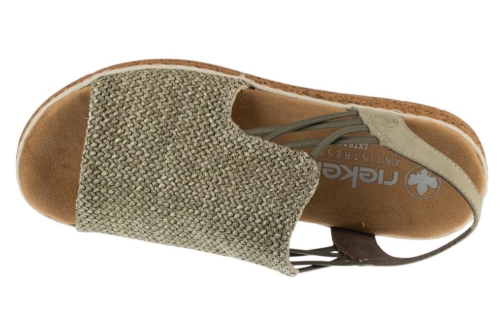 Rieker Sandals 62741, Womens green Sandals