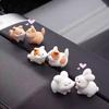 2Pcs Cute Car Ornaments For Car Center Console Screens, Rearview Mirrors Couple Animal Kissing Car Interior Decoration Amagi