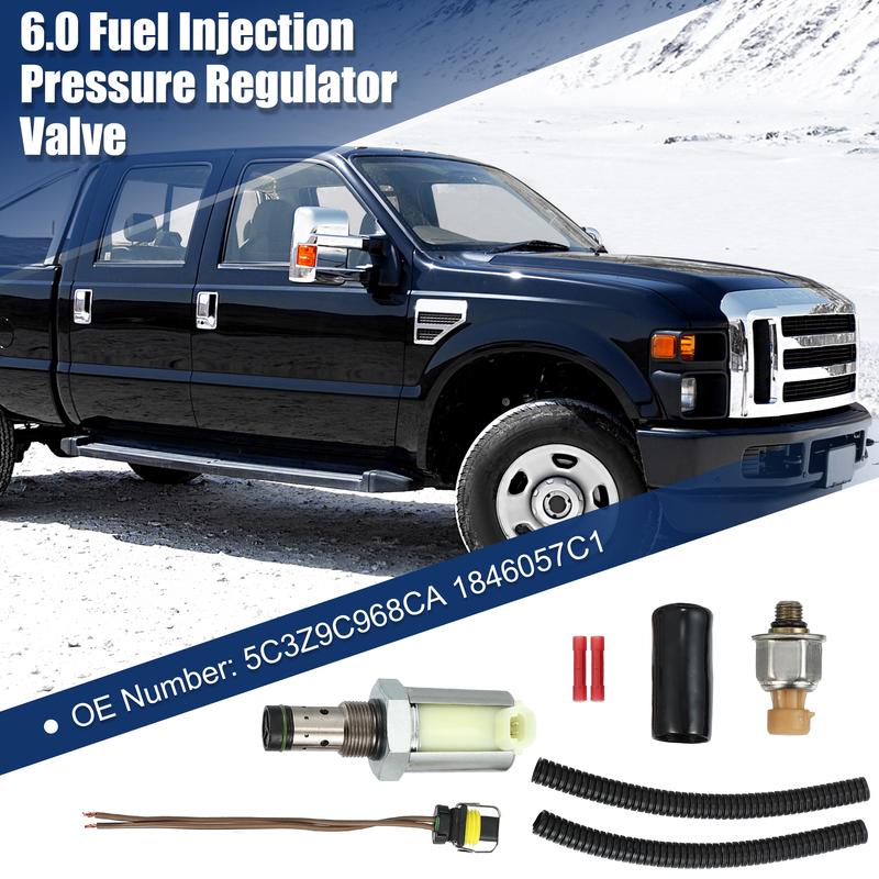 UXCELL 6.0L Fuel Injector Pressure Regulator & ICP Sensor for Ford 5C3Z-9C968-CA