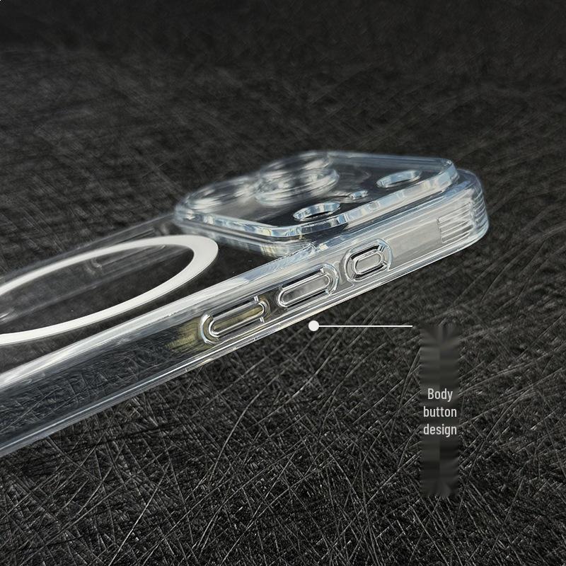 17Pro Max Transparent Magnetic Full Coverage Protective Case