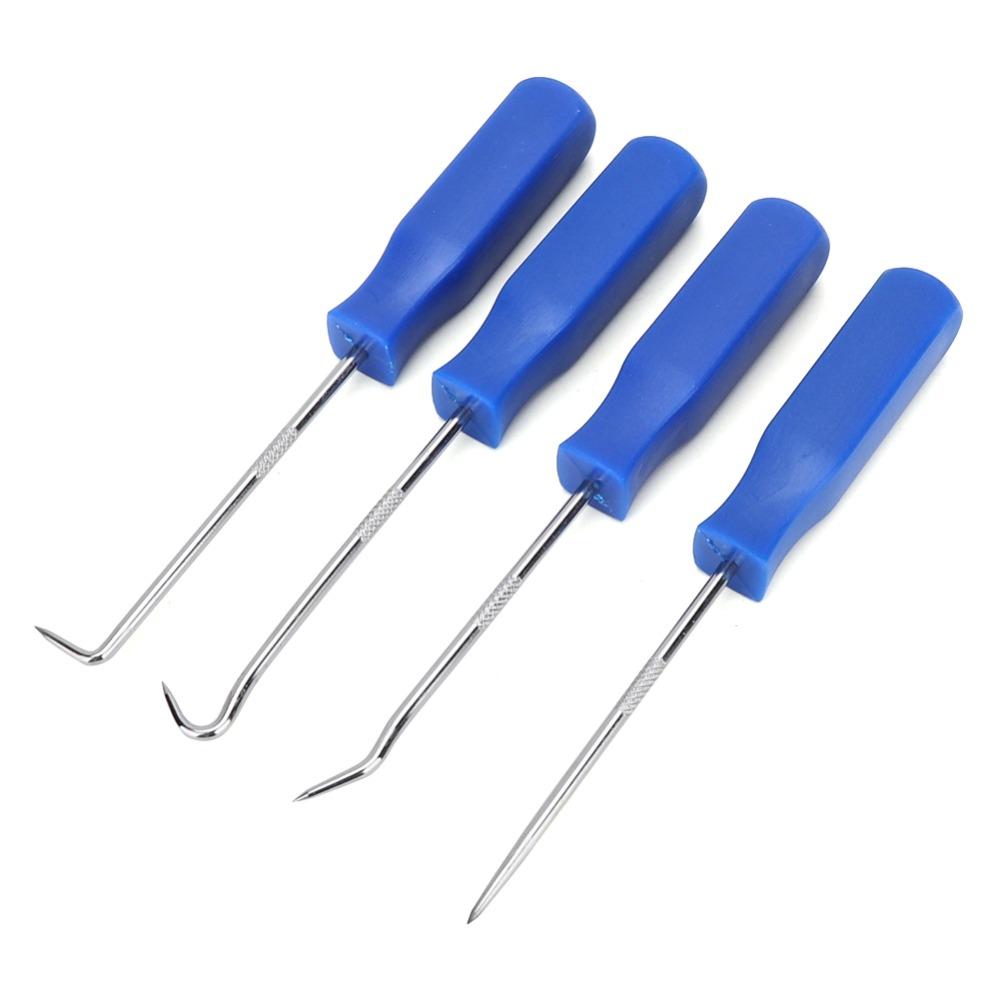 4PCS Stainless Steel Car Pick Hook Set ABS Handle Oil Seal Puller Maintenance Technician