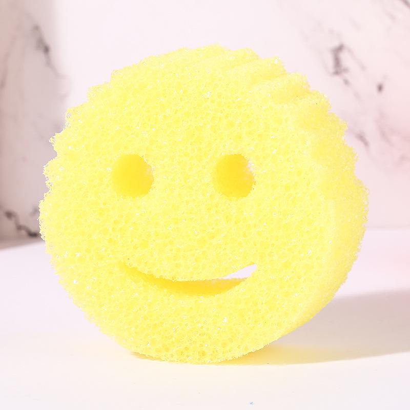 Douyin Smiley Magic Cleaning Sponge – Loofah-Style Honeycomb Kitchen Dish Sponge