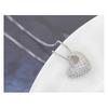 Womens Stone Encrusted Love Heart Pendant Necklace Covered With Crystal Stones