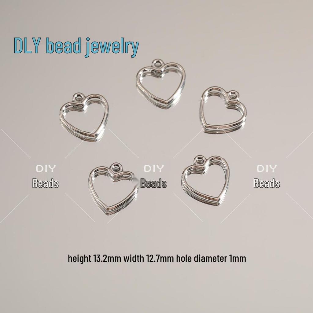 Love Heart Pendant Charm Alloy Jewelry for DIY Bracelets & Necklaces