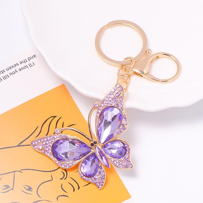 Butterfly Rhinestone Metal Keychain Pendant