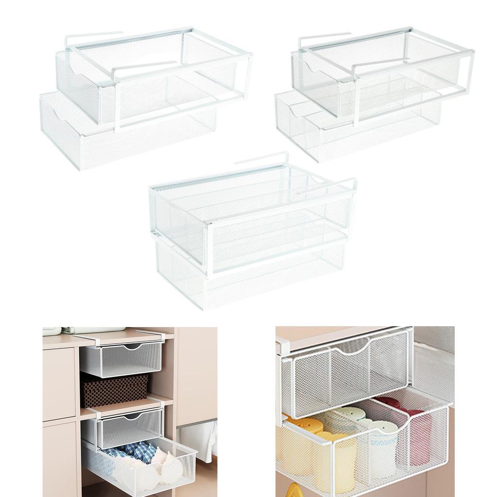 Cabinet Organizer for under Desk, Layer Pullout Drawer Basket Bedroom