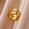 Anello aperto a forma di cuore in acciaio inossidabile color oro per donna, non scolorisce, alla moda, squisito, estetico, gioiello romantico per coppia