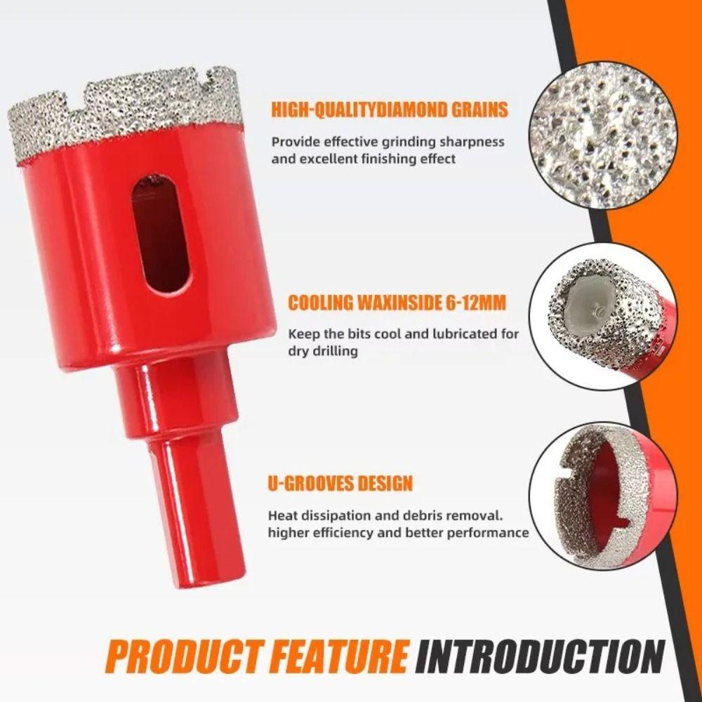 6-35mm Diamond Hole Drill M10 Diamond Coated Tile Hole Opener Durable Grinding Head Dry Drilling Hole Opener