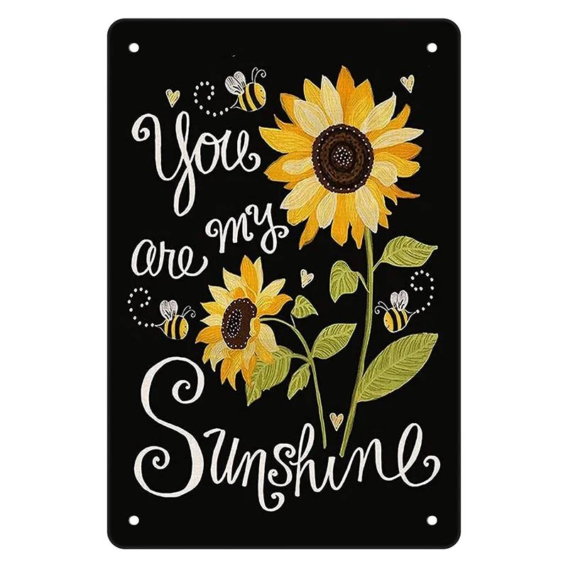 Var Glad Metallplåtskylt Solskenshonungsbi Biodlare Sloganer Retro Vintage Plåtdekoration Väggdekoration Poster