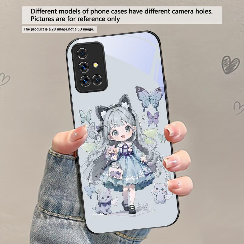 

Q-version Blue Butterfly For Samsung Galaxy A30 A31 A32 A33 A34 A35 A42 A30s A20 A25 A26 A51 A56 A54 A72 A73 70 Glass Phone Case Galaxy A20