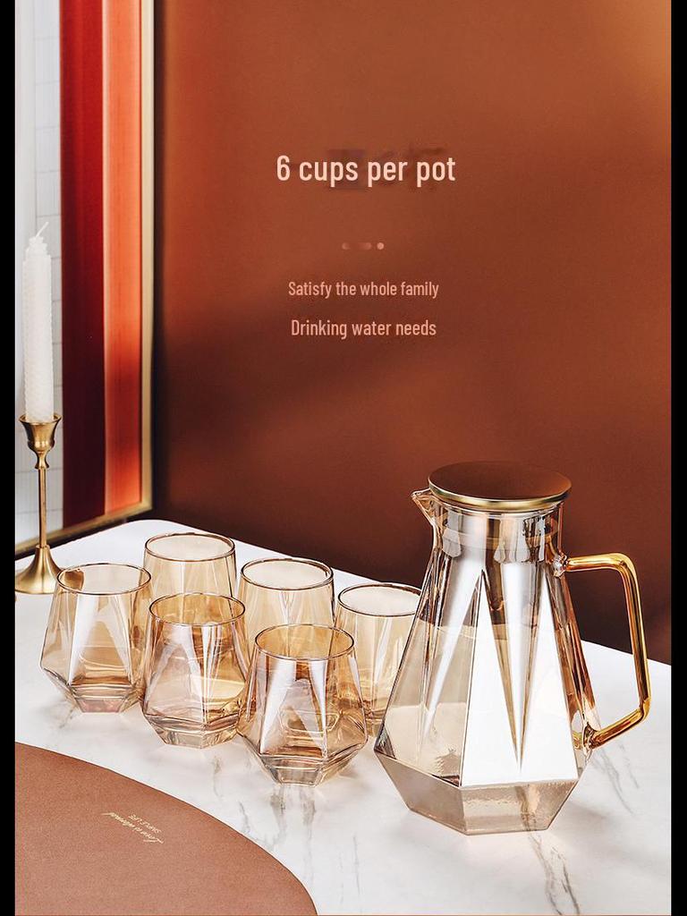 Set cadou cu apă din pahar: Fierbător, cești și ceașcă de ceai pentru casă și sufragerie