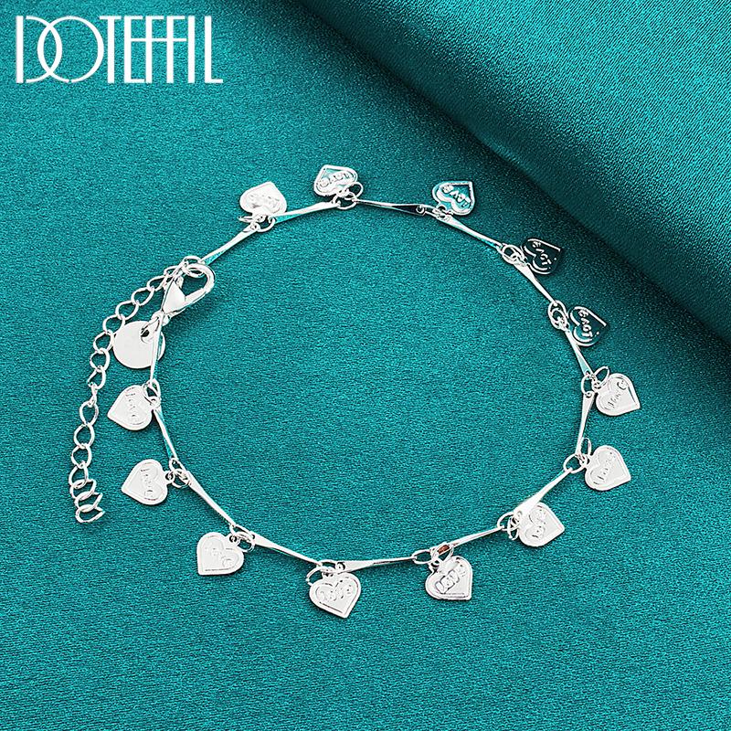 Herz-Anhänger-Armband, Silber, Modeschmuck