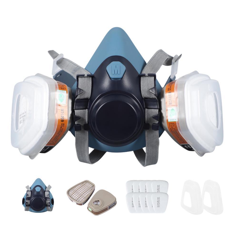 Half-Face Gas Mask for Spray Painting, Chemical Work, Mining, Grinding, Pesticide, and Decorative Use