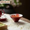 120ml Hand-painted Butterfly Orchid Teacup Traditional Tea Bowl Mug Tea-tasting Personal Cup Chazhan Master Cups Tea Services