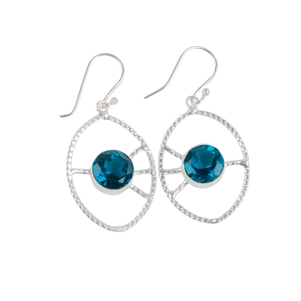 Apatite Gemstone 925 Sterling Silver Jewelry Handmade Earrings 2.00" For Women EE-52-12
