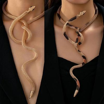 Retro Snake Necklace with Adjustable Feature for Multiple Wear As Chokers Bracelet Armband Alloy Fashion Accessory