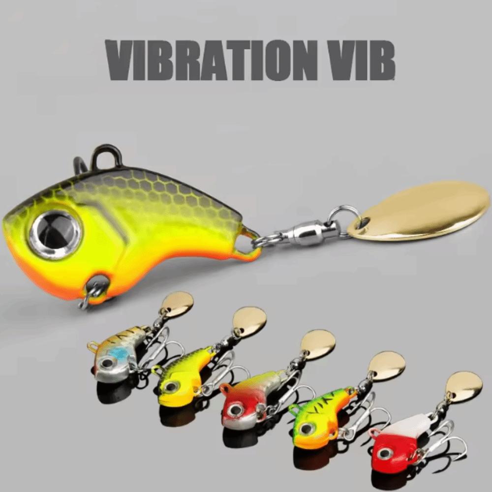 5pcs Vibration Bait Artificial Fishing Bait Rotating Glitter Fishing Lures Hooks Sea Equipment